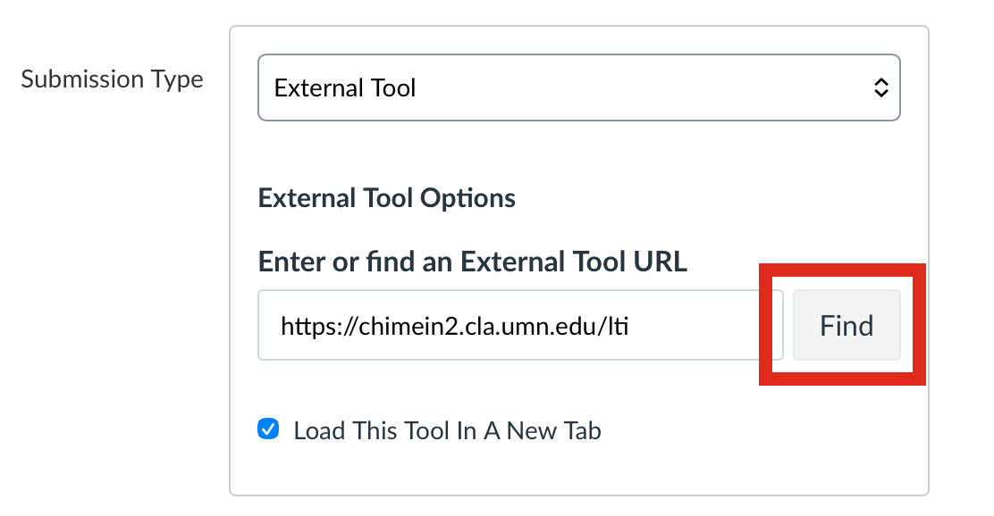External Tool setting with Find button