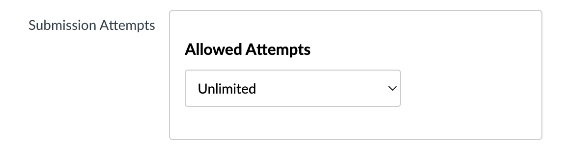 Submission Attempts set to Unlimited