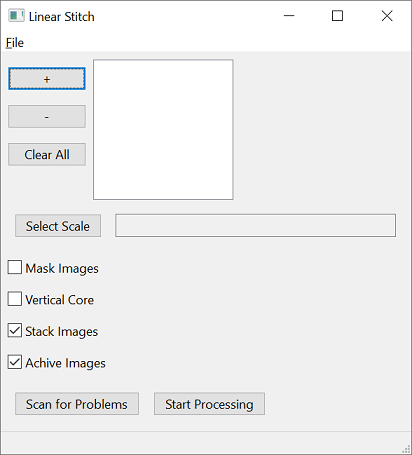 A screenshot of the Linear Stitch application.